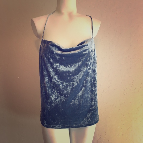 AFRM Crushed Blue Velvet Camisole - Picture 2 of 7